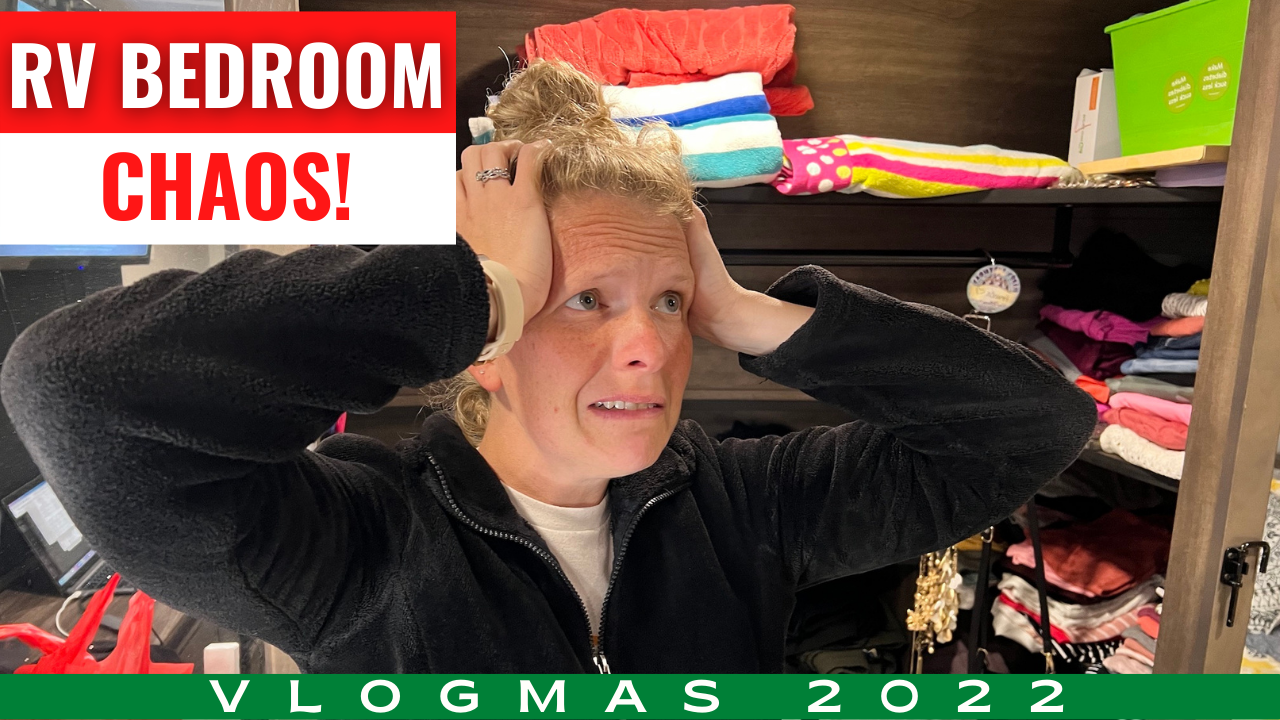 VLOGMAS DAY 4 – ORGANIZING RV BEDROOM CLOSET